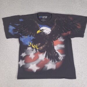 Liquid Blue American Bald Eagle USA T-Shirt Large 2006 Double Sided‎ Patriotic